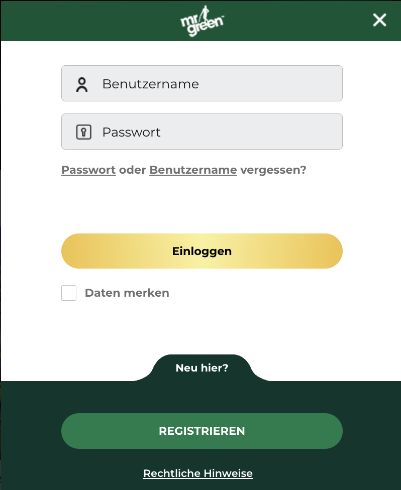 mr green login